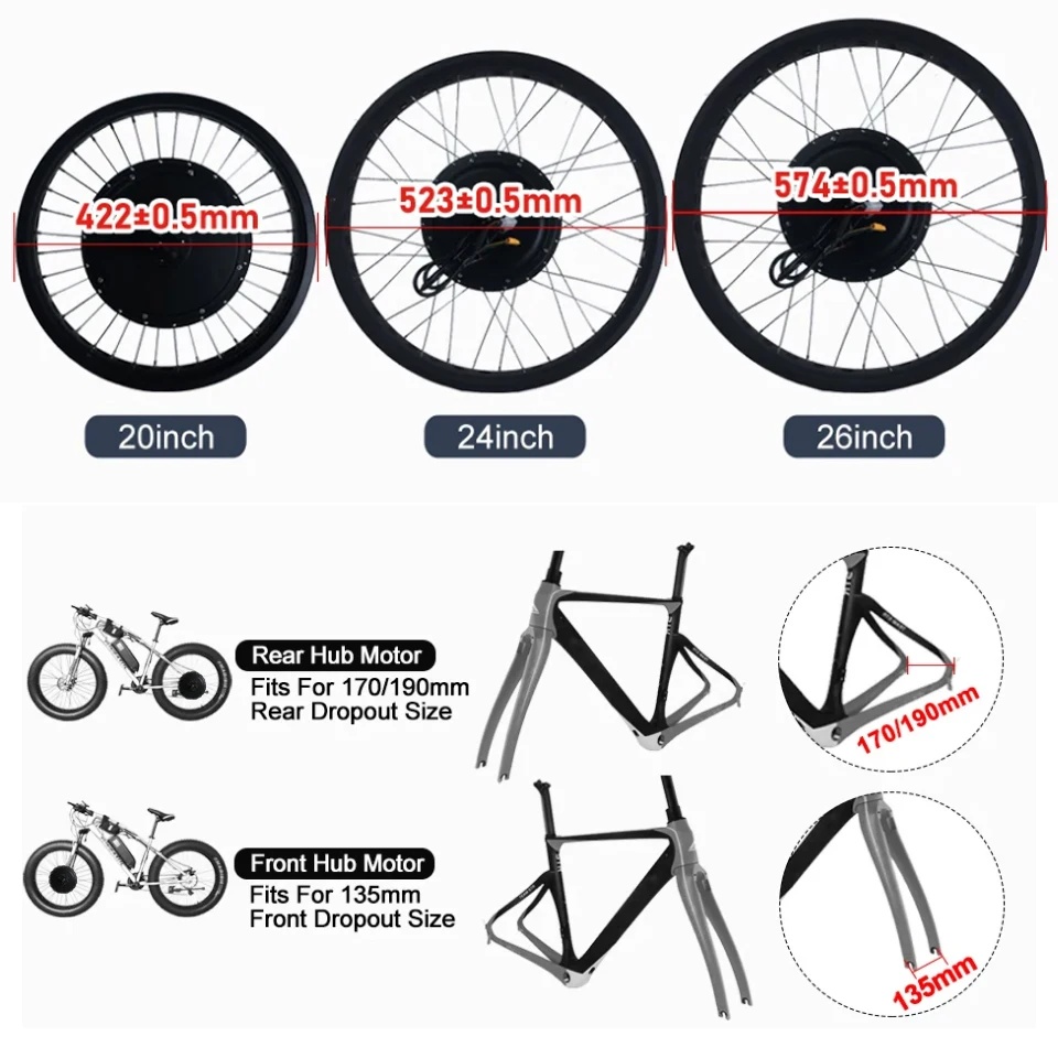 72V 3000W Fat Tire Sneeuwfiets - Fat Tire Ebike Conversion Kit 2000W recensie en prijs