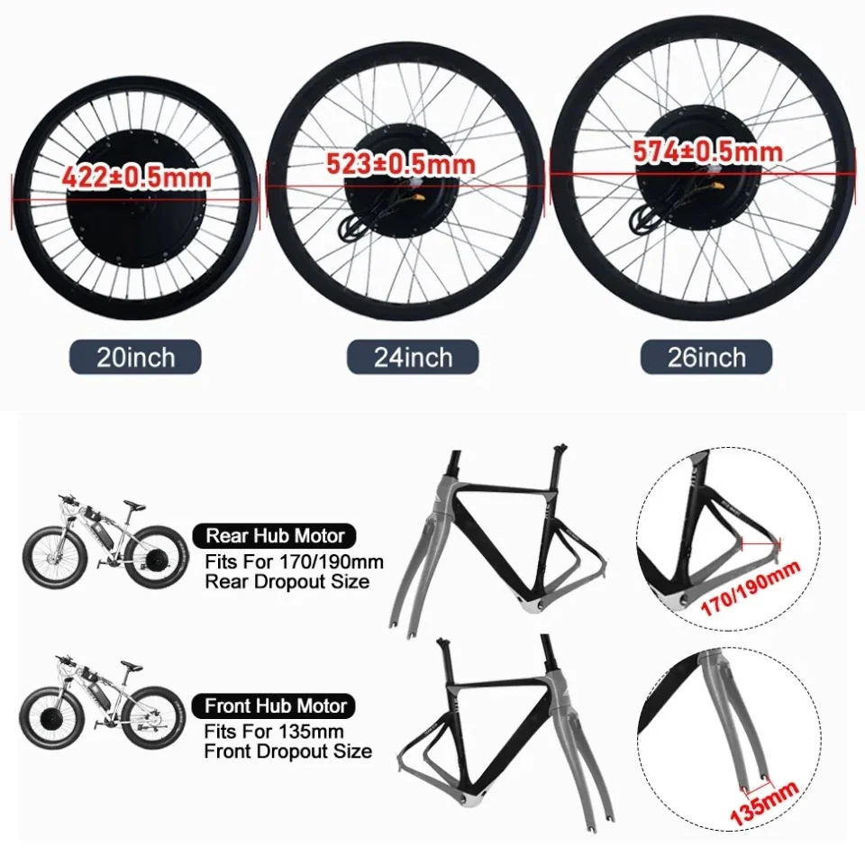 72V 3000W Sneeuwfiets Ombouwse - Ebike Conversion Kit 72V 3000W recensie en prijs