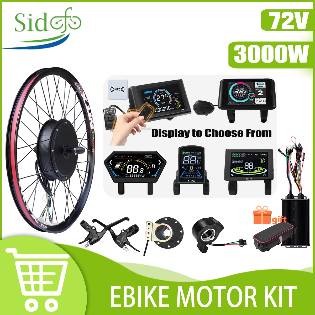 72V 3000W E-Bike conversiekit  - Ebike Conversion Kit 72V 3000W recensie en prijs